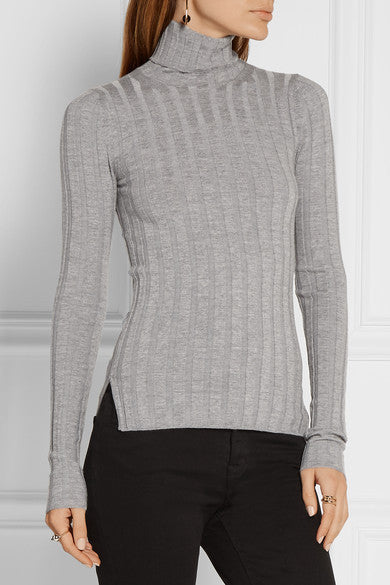 Corin ribbed merino wool-blend turtleneck sweater