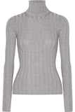 Adil bow-embellished metallic knitted turtleneck top