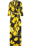 Wrap-effect floral-print crepe maxi dress