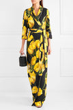 Wrap-effect floral-print crepe maxi dress