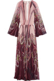 Open-back printed silk-chiffon gown