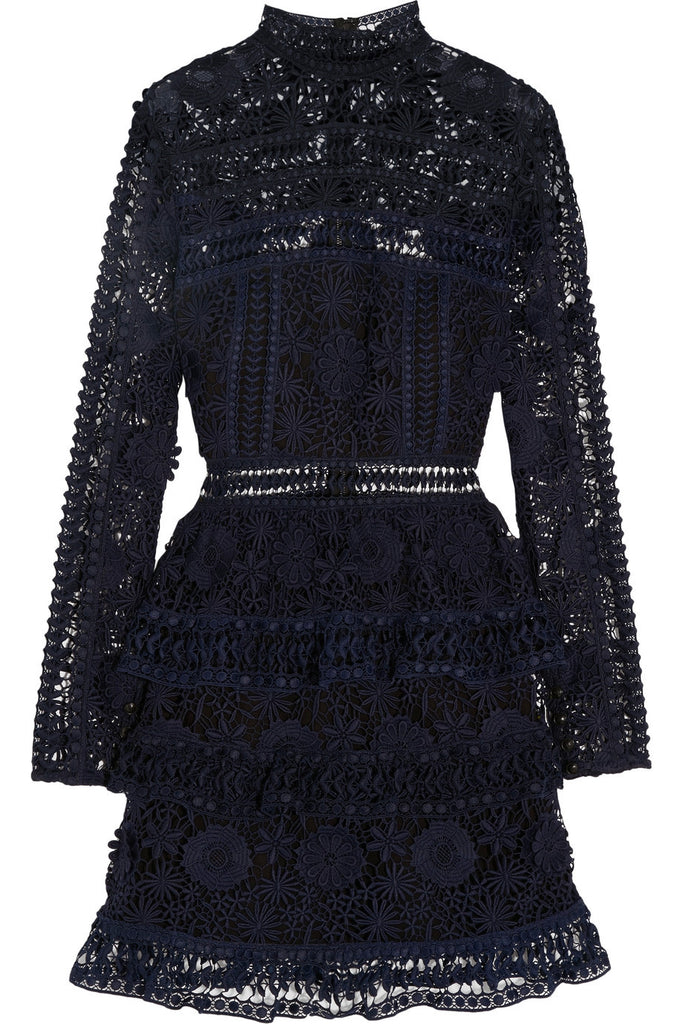 Ava guipure lace mini dress