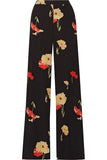 Printed silk-crepe wide-leg pants